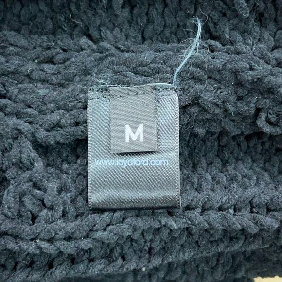 Loyd/Ford Womens Size M Sweater Chunky Knit Black Pure Rayon Sequins Pockets - Picture 14 of 16